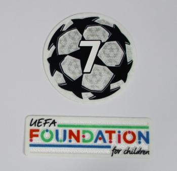 UEFA Champions League Logo Flock Foundation Badge of Honour 7 Set 2021-24