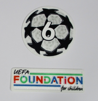 UEFA Champions League Logo Flock Foundation Badge of Honour 6 Set 2021-24