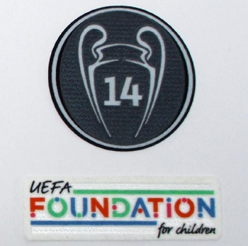 UEFA Champions League Logo Flock Foundation Badge Titelverteidiger Real Madrid Set 2022-23