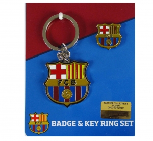 FC Barcelona Schlüsselanhänger und Anstecker Set